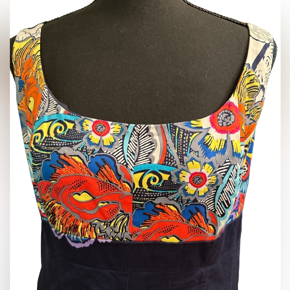 Bold Nine West Empire Waist Blue/Multicolor Dress Size 16
